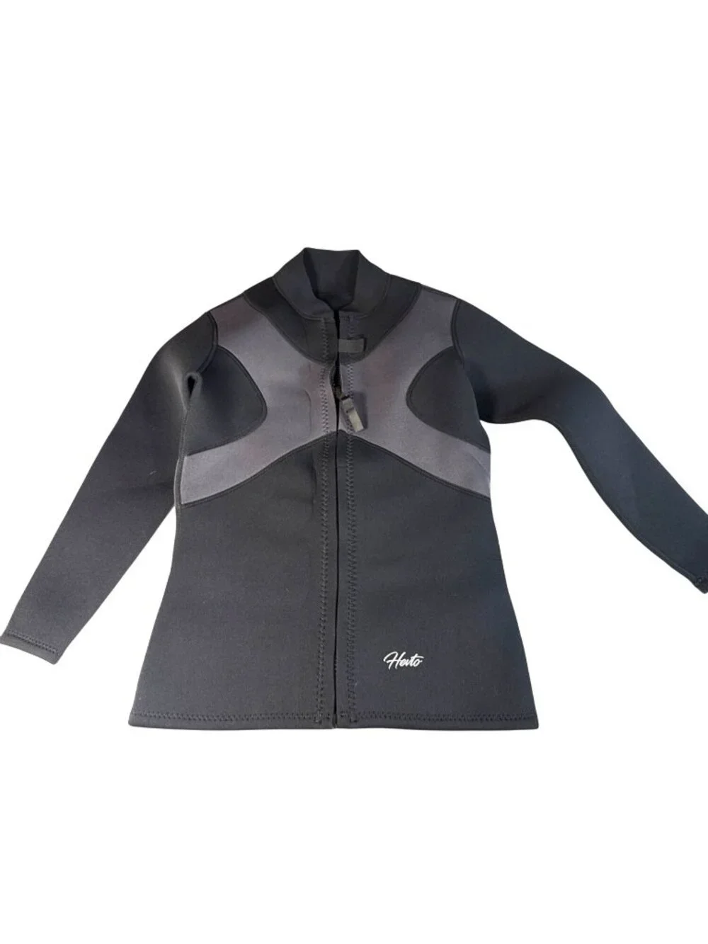 Hevto Mens Black Full-Zip Long-Sleeve Neoprene Wetsuit Jacket Size M